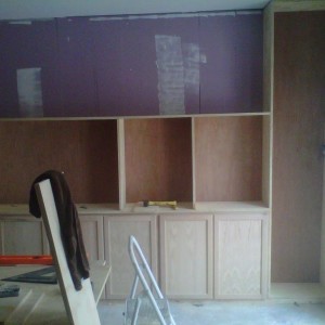 Custom building cabinets and shelves....staining this is gonna be a pain in