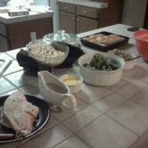 Had Thanksgiving at my parents house so we had no leftovers so my wife made