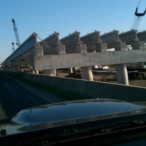 Finally getting the beams up. Woot