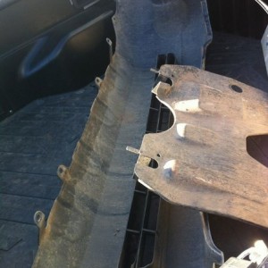 My bumper, engine skid, an bumper cross member are in my truck. But why? :c