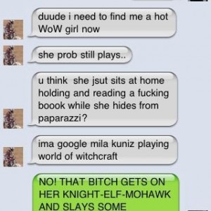 Talking about Mila Kunis playing World of Warcraft