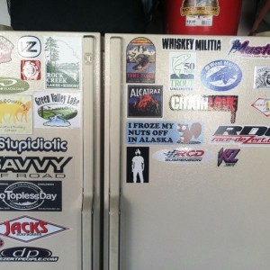 Garage fridge.