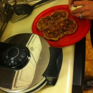 Cinnamon rolls in the waffle maker = win! 