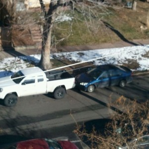 At my bro's house.. I think this girl parked close enough ha