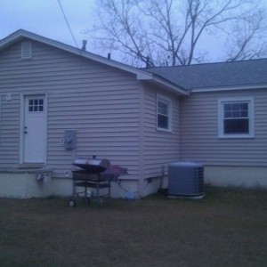 The back yard.