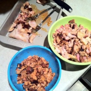 The results... Blue bowl-sauce soaked Green-straight up Pan-delicious, deli