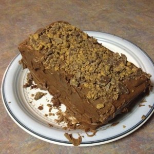 Brownie torte. Yes, those are Reese's cups on top. Might have gone ove