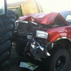 Never take on a tractor in a POS ford. Lol