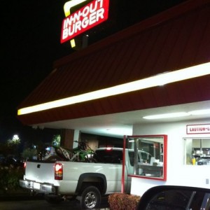 Bro has his truck his bike and his burger! It's a brotastic evening fo