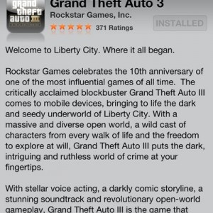 Gta3 for iPhone now out.. HELL YEA!