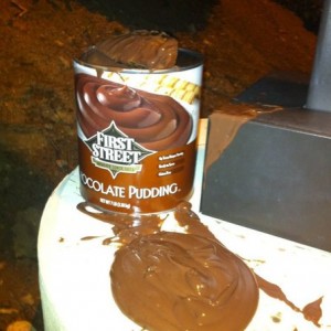 7lbs of pudding. 2 people. 1 bad idea. :puke: