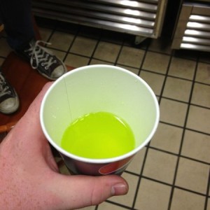 Drinking half a cup of antifreeze for 10 bucks. Easy money