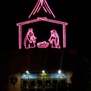 Our Church's manger scene! Merry Christmas TW :D This message was sent