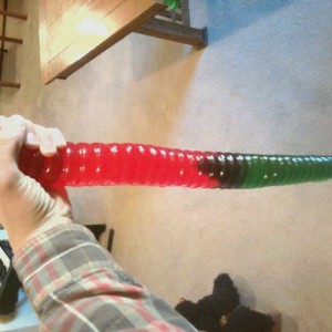 3lbs of gummy worm for christmas :eek: :D little brother is awesome haha.