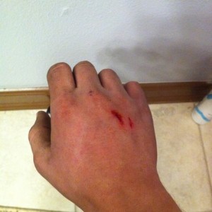 Smacked my hand on the diff. She was back talkin while I was loosing the di