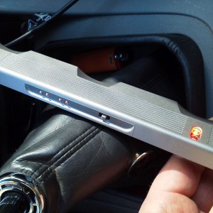 Amber LEDs showing the battery option for portability