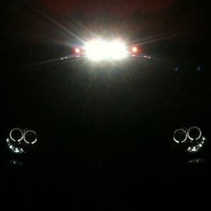 Lights on the roof rack