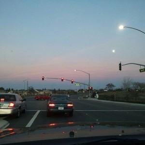 awesome sunset and moon