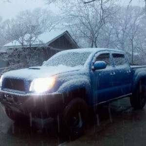First snow! Nothing really but the weather for today was 42 and partly sunn