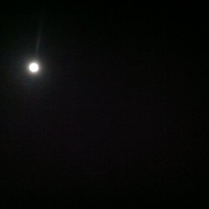Don't think you can see it. But ring around the moon.