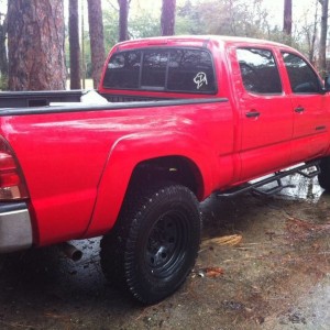 From rear