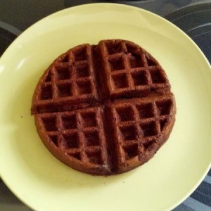 The wife made chocolate waffles for breakfast!