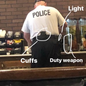 Absolutely nothing else on his duty belt, WTF?