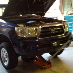 Showing my son how to do an oil change on his Taco. Sent from my Verizon Wi