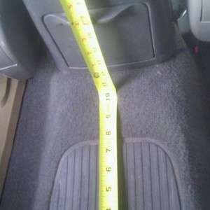 10 inches between seat and console