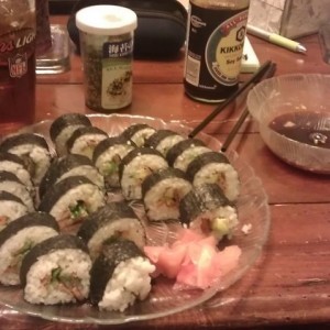 Homemade sushi night 2.... Drank all the wine last night though