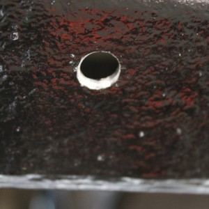 enlarged drain hole 1/4" to 7/16"