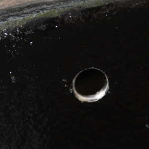 enlarged drain hole 1/4" to 7/16"