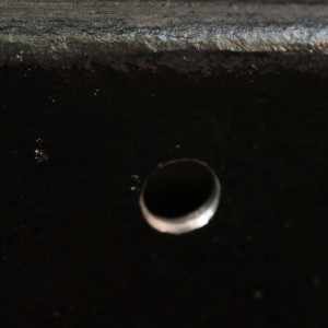 enlarged drain hole 1/4" to 7/16"