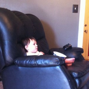 Chillin, eating breakfast, and watching cars 2