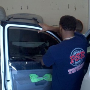 Getting the tint put on.
