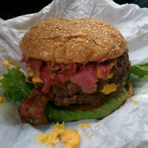 How is this for a burger! Yum!