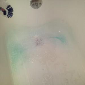 Previous tenant poured toilet bowl cleaner into the Tub and didn't eve