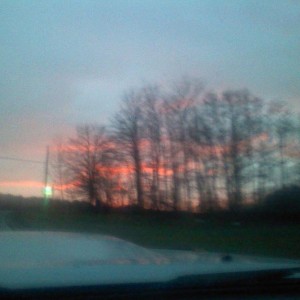 Cool colors on the way home. Still gotta stack the wood before dinner.