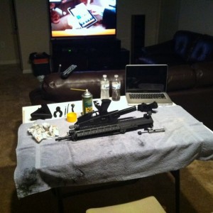 New gun work table in the living room :)