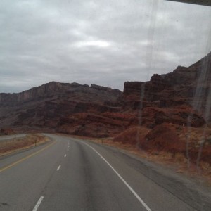 Stuck driving through moab in a semi... It's like taking an etheopian 