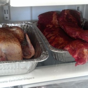 Chicken and baby back ribs