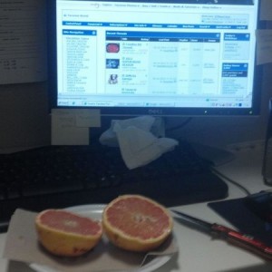 Morning grapefruit and TW. :)