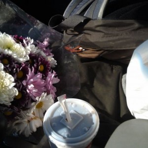 Suit and tie, flowers and wendys... Like a boss