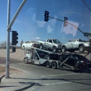 Month and some ago, omw east on i10 I witnessed three or four early tacomas