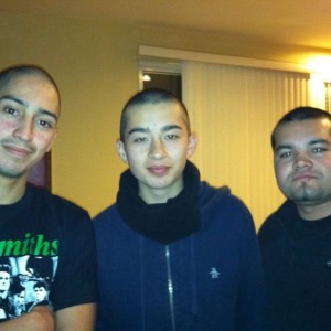 My cousins and I rocking the short hair in support of my other cousins batt