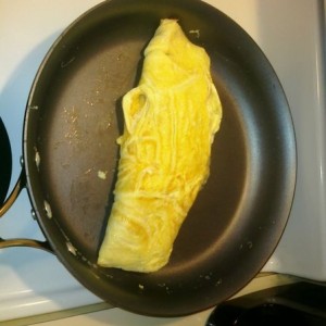 6 egg ham and cheese omelet.