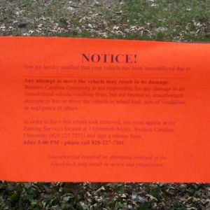 You can't park there says campus pd to the pole. Derp.