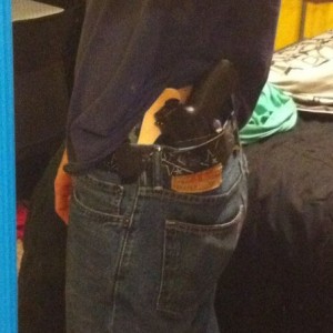 New kydex/leather holster for my XD. Now I just need to do a grip chop.