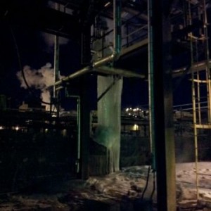 This is what happens to a steam leak in winter This message was sent from a