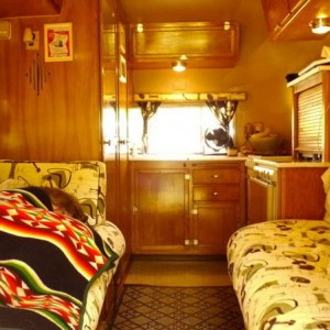 Vintage trailer interior